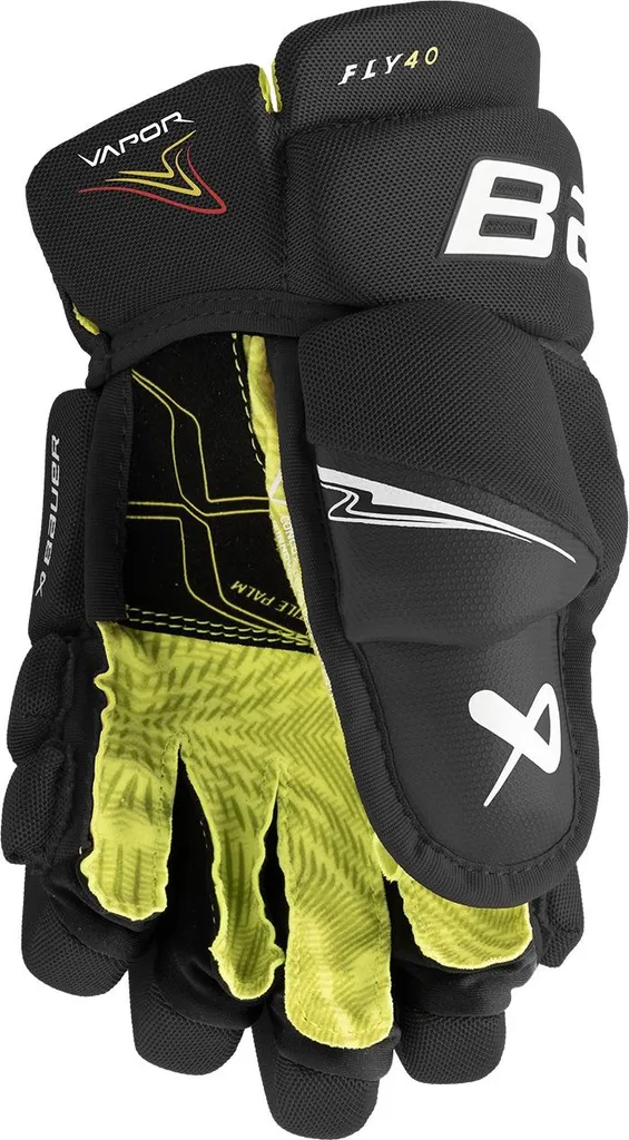 Gants Bauer Vapor FLY40 Junior noirs et blancs taille 11 pouces