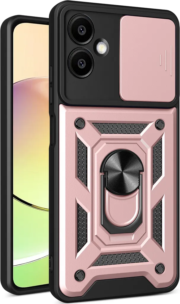 Cover TPU Samsung S24 FE Rosa - Protezione Bumper 360 e Ring Holder