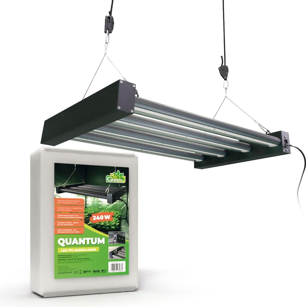 LED Vollspektrum Pflanzenleuchte 'Quantum' 240 W, dimmbar, mit Schaltzeituhr - Grow light