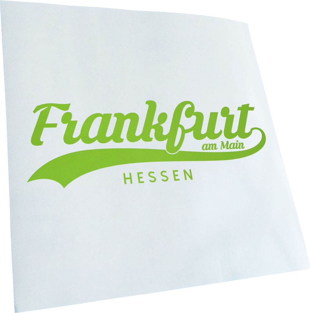 Kiwistar - Autoaufkleber - Frankfurt am Main Hessen - Lindgrün - 24x8cm - Aufkleber für Auto, Laptop, Fahrrad, LKW, Motorrad Mehrfarbig JDM Decal...