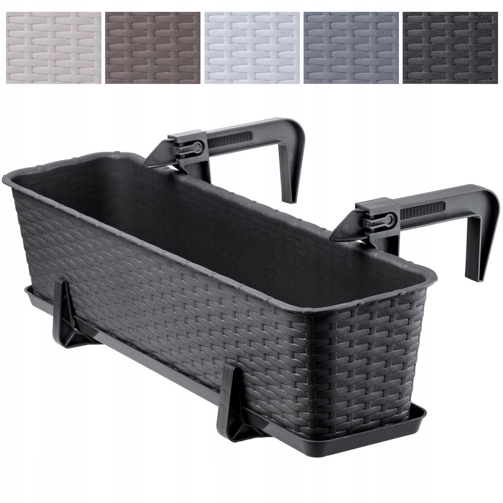 KADAX Pot de balcon avec soucoupe "Frette", balconnière Image du produit 