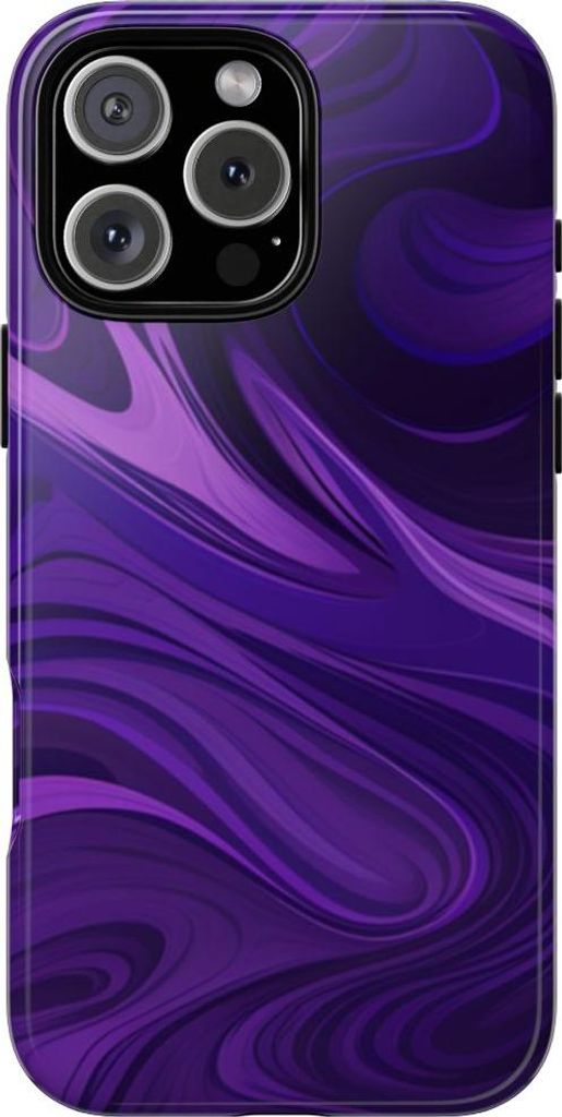 Abstraktes Wellenmuster in Violett – Hülle Kompatibel mit iPhone 16 Pro Max