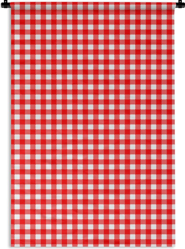 MuchoWow Wandteppich Wandbehang Rot - Rustikal - Muster 90x135 cm Tapisserie Dekoration Wandtuch - Baumwolle - Wandskulptur