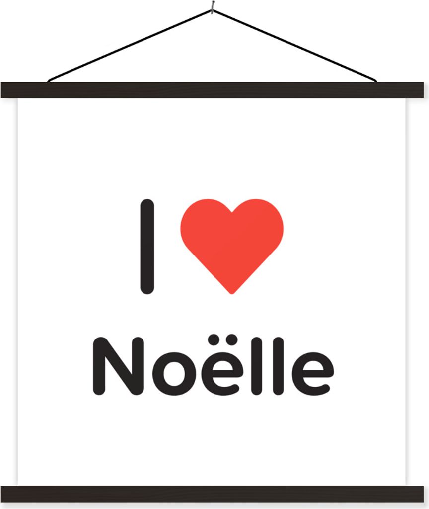 MuchoWow Textilposter Ich liebe - Noëlle - Mädchen 120x120 cm mit schwarzem Rahmen - Aufhängungsset
