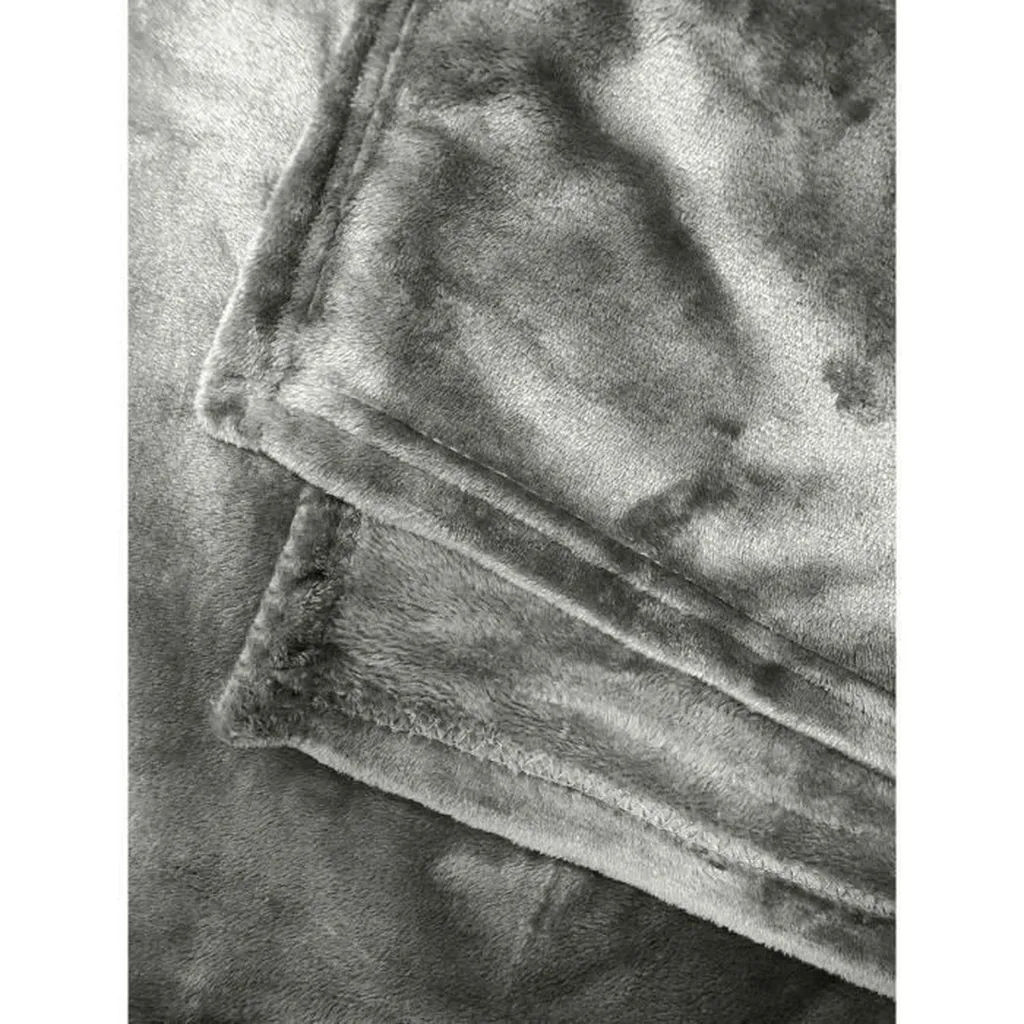 Couverture microflanelle TOISON D'OR 220x240 cm gris anthracite luxe - 3