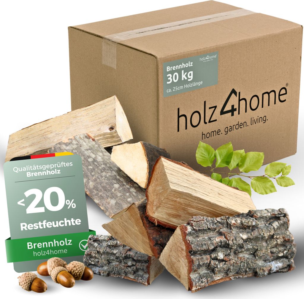 holz4home® 30 kg Brennholz Mischholz I Kaminholz in Produktbild 