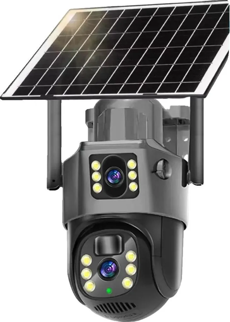 Caméra de surveillance Wi-Fi extérieure 8MP avec double objectif 4K