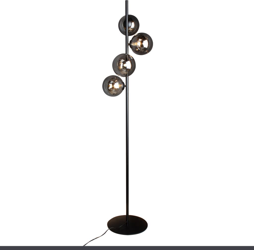 Stehleuchte Neptun,4-flammige (G9) aus Metall in Schwarz