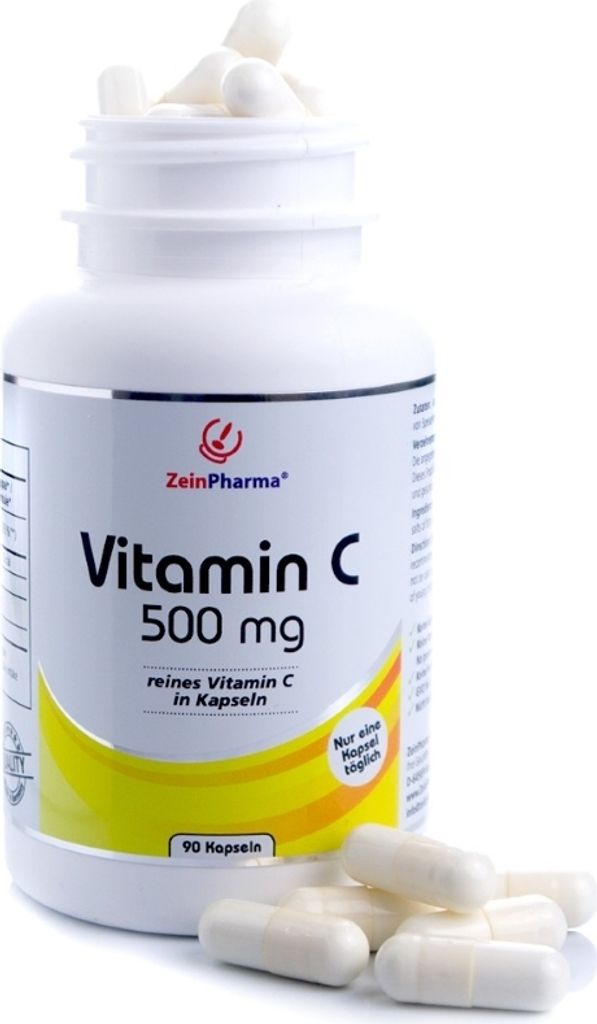 ZeinPharma Vitamin C 500 mg Kapseln für das Immunsystem, 90 St. Kapseln