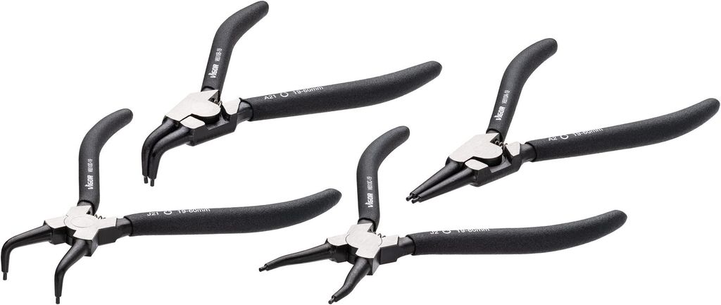 VIGOR Sicherungsringzangen Satz 180 mm V6510-19/4 4-teilig Anzahl Werkzeuge: 4