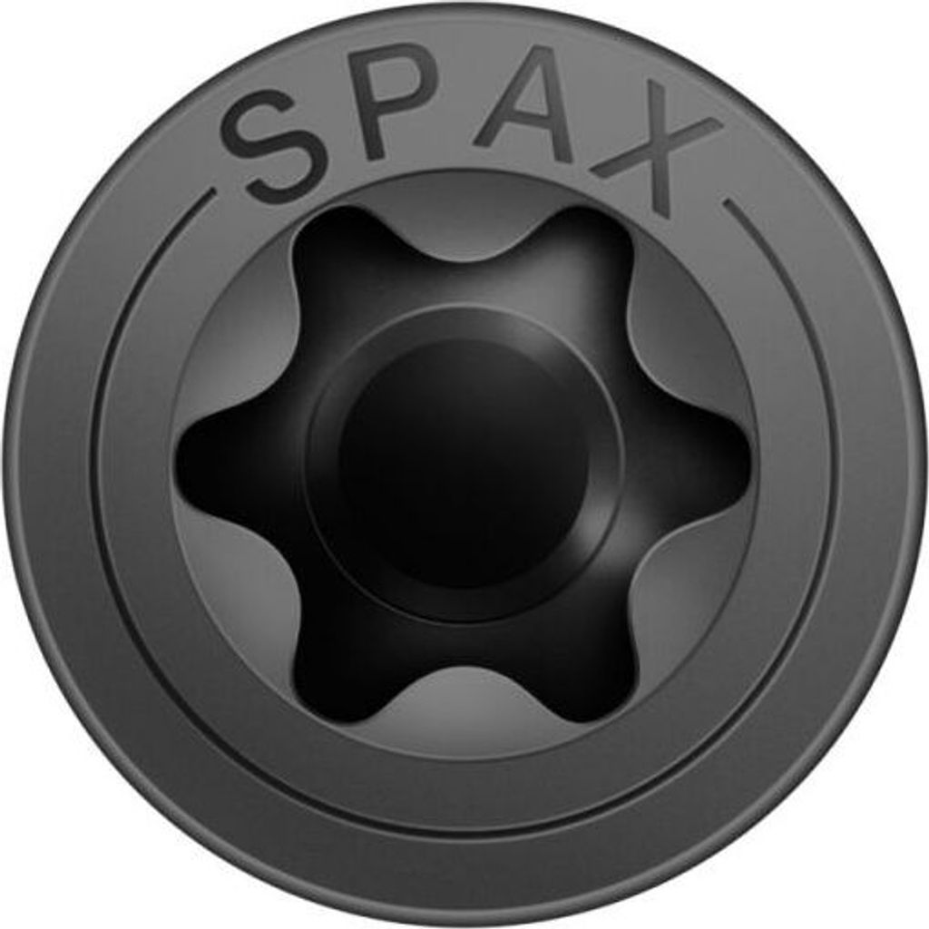 SPAX Universalschraube, 4 x 20, Vollgewinde, Senkkopf, T-STAR plus T20, 4-CUT, Schwarz verzinkt, 25 Stück - 4191040400201