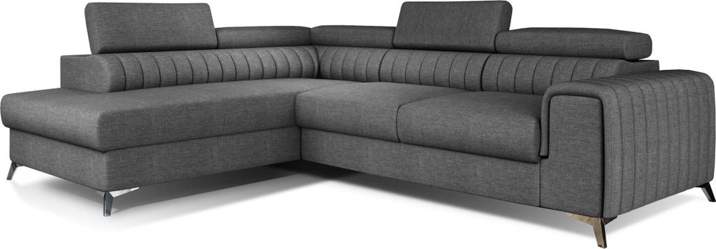 Ecksofa mit Schlaffunktion und Bettkasten, Couch für Wohnzimmer, Schlafsofa Sofagarnitur L-Form Wohnlandschaft mit Bettfunktion 278x92x205 cm OLIV...