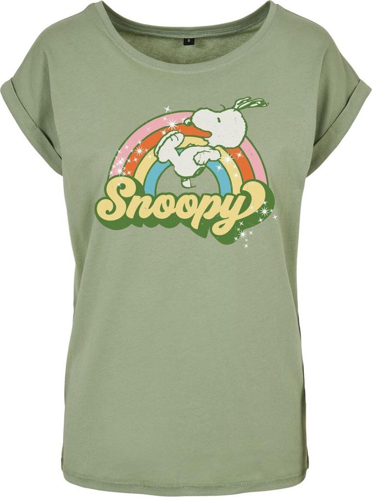 Peanuts T-Shirt Damen Snoopy - Retro Rainbow grün L