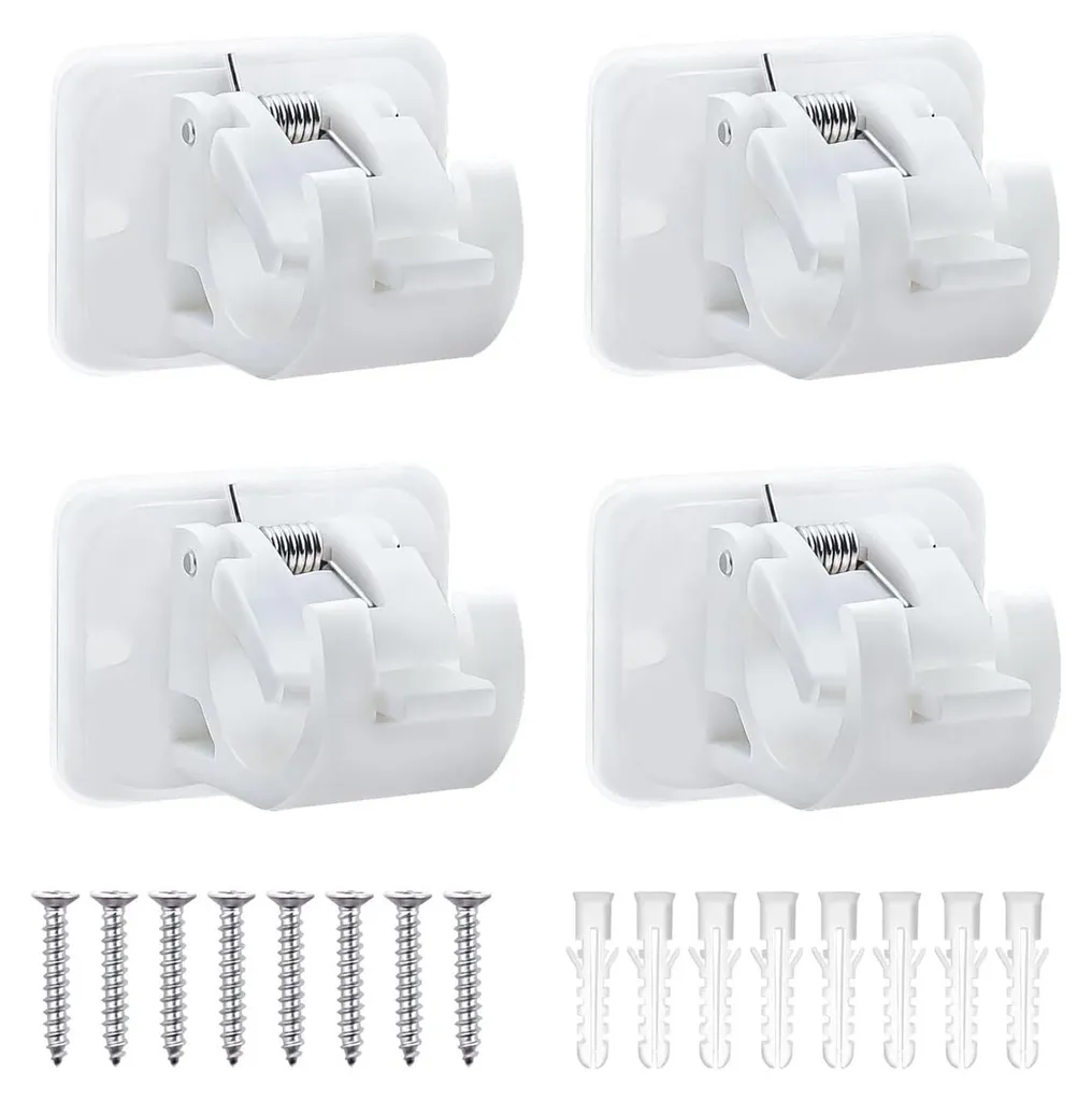 Fixation tringle rideau sans percer : lot de 4 supports auto-adhésifs