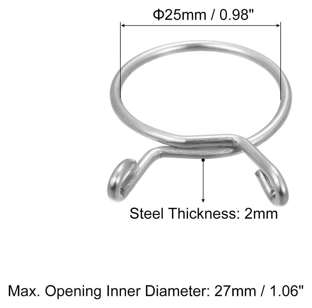 10 Stk. Schlauchschellen, 25mm ID fš¹r 23-23.5mm Benzinschlauch Schellen, 304 Edelstahl Kraftstoffleitung Rohrschellen fš¹r Luftschl?uche Wasse...