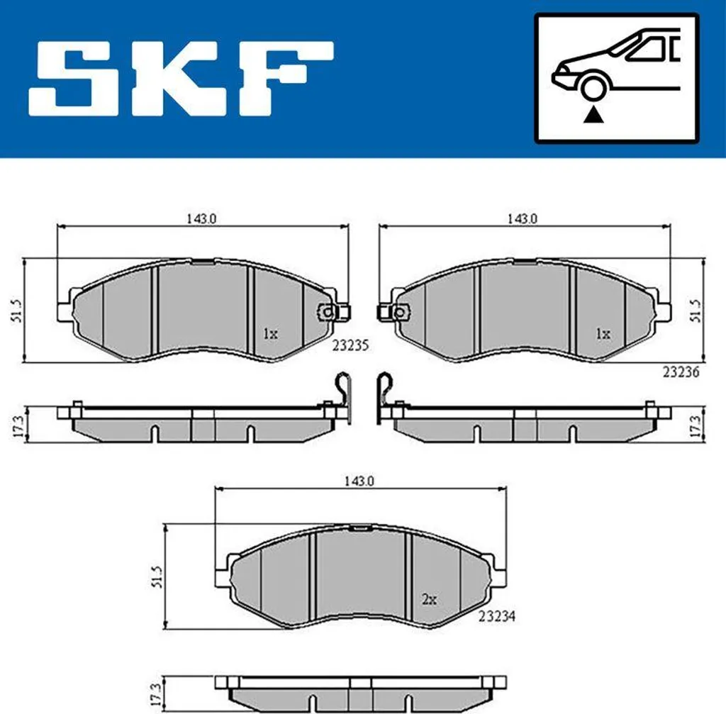 Plaquettes Frein Disque SKF VKBP 80570 A Haute Performance OE 12996405
