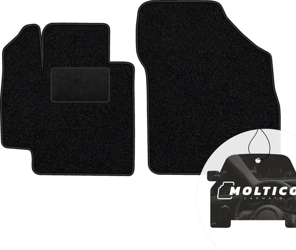 moto-MOLTICO Vorne Fußmatten Auto Velours Autoteppiche Schwarz Automatten Set 2-teilig passend für Suzuki Ignis ab 2016