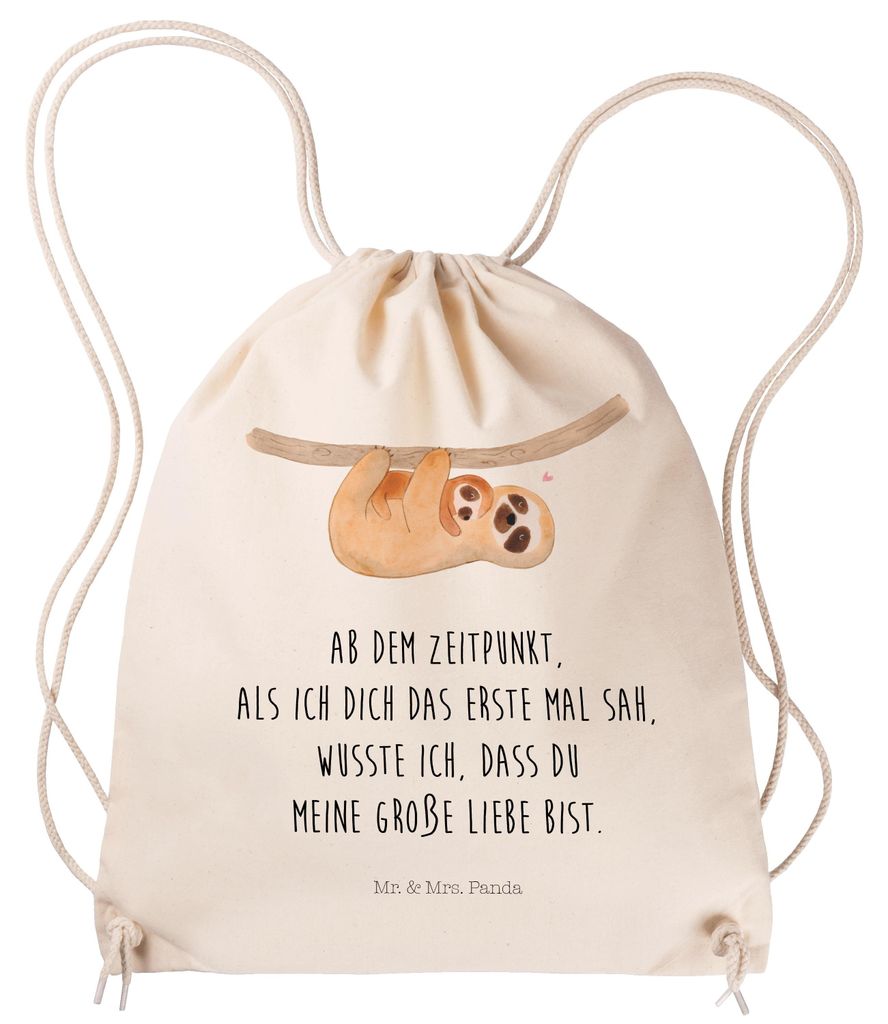 Mr. & Mrs. Panda Jutebeutel Faultier Kind - Transparent - Geschenk, gymnastiktasche, festival rucksack, Mama, Baby, Sportbeutel, Säckchen, Geburt,...