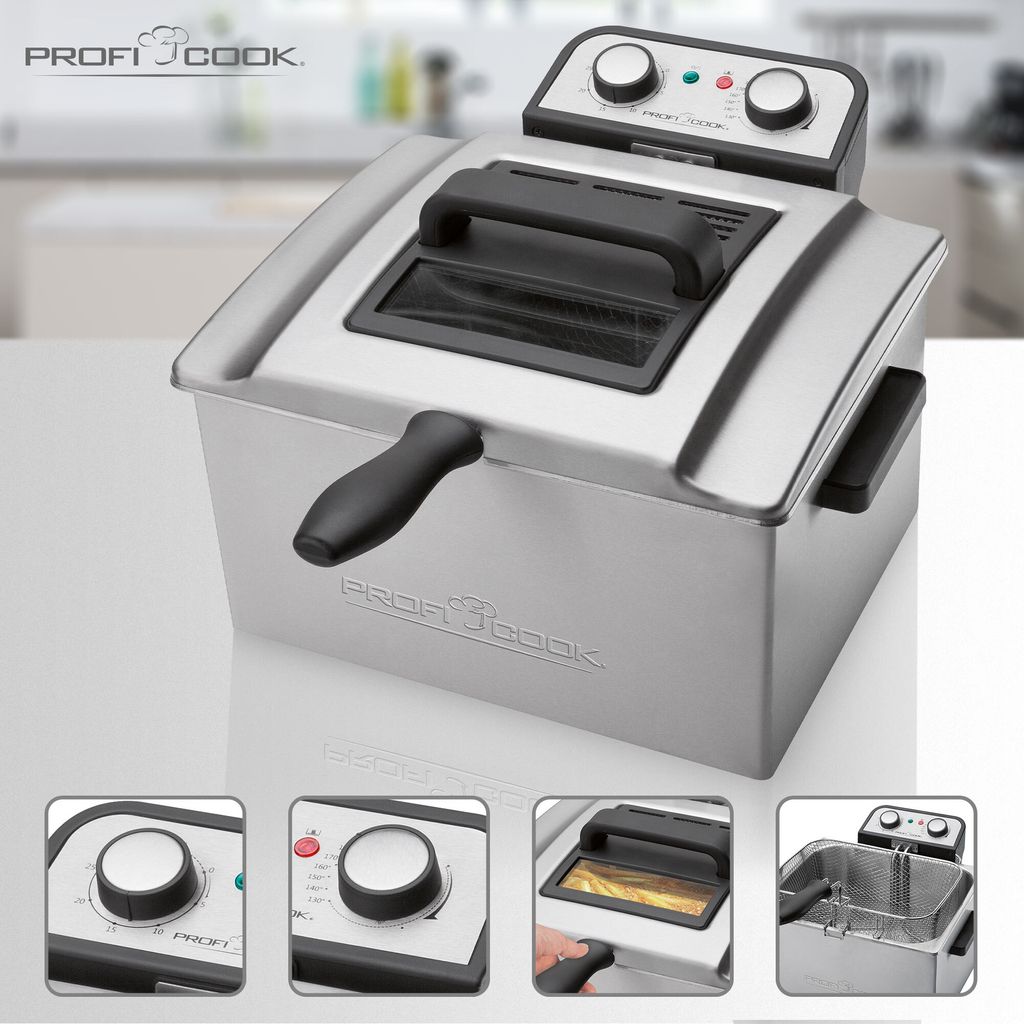 Friggitrice Proficook PC-FR 1038 Da 5 Litri - Doppia Con 3 Cestelli, Acciaio Inox E Termostato Regolabile - Foto 2