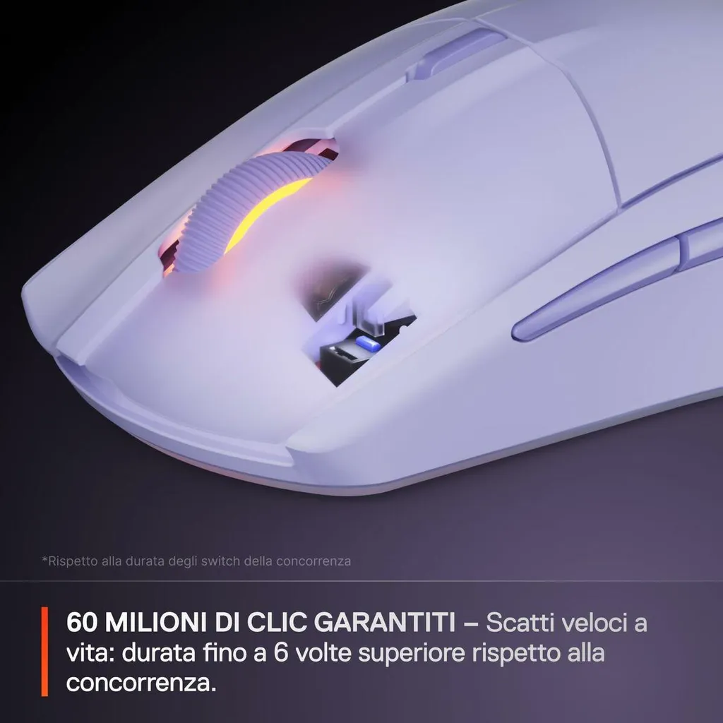 Souris Gaming Sans Fil SteelSeries Rival 3 Gen 2 Bluetooth Lavender - 8