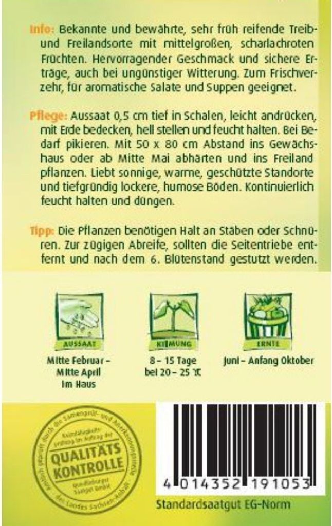 Quedlinburger Saatgut - Stabtomaten Harzfeuer - Samen - Produktbild 3