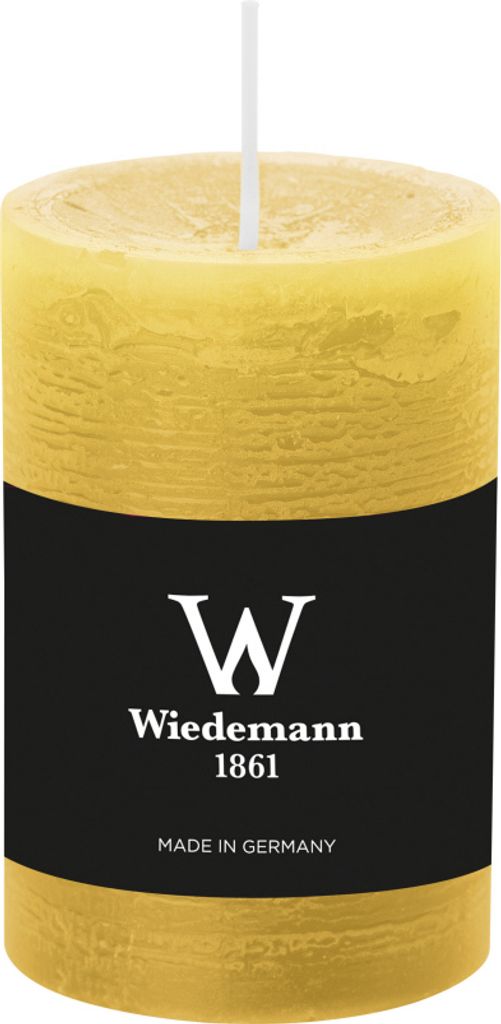 Wiedemann Marble Rustik Kerzen, Stumpenkerzen, Dotter Gelb 90 x Ø 58 mm