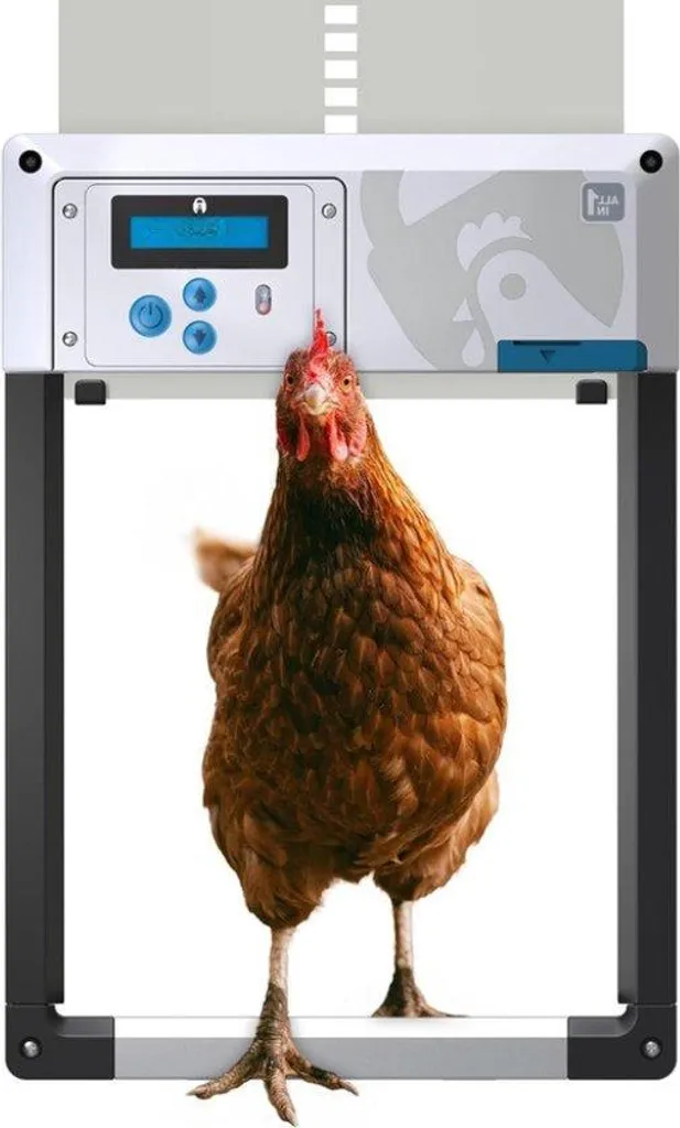 Porte de poulailler automatique à piles avec panneau amovible pratique