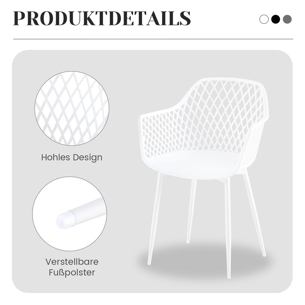 H.J WeDoo 6er Set Esszimmerstühle Gartenstuhl , Outdoor Produktbild 2