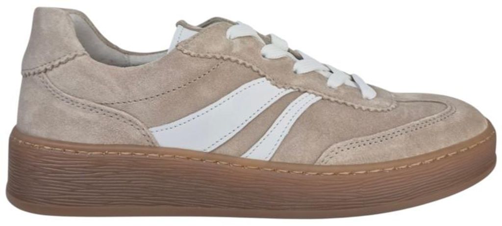 Gabor Velour oasi weiss sportlicher Schnürer Beige Produktbild 