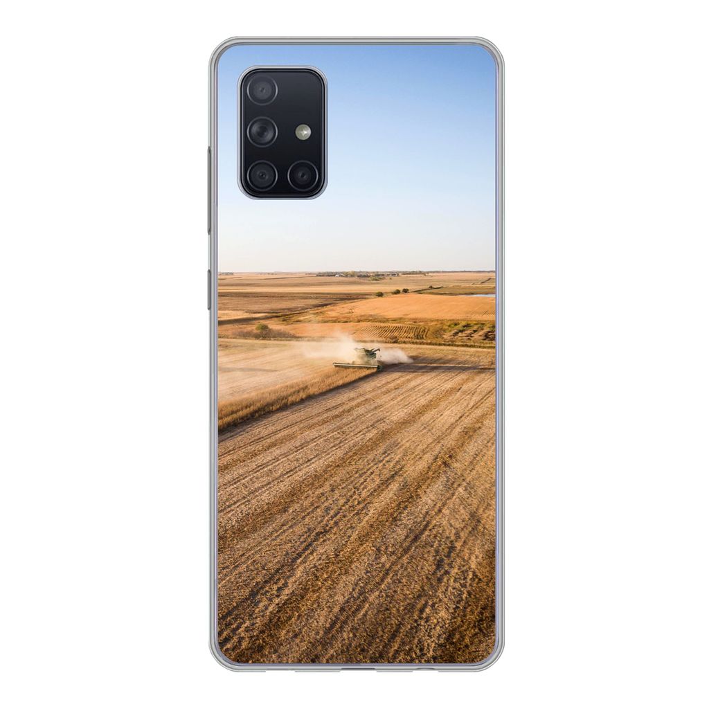 MuchoWow Handyhülle Schutzhülle Hülle für Samsung Galaxy A51 Feld - Bauernhof - Traktor - Landwirt - Landleben Silikon Softcase Handy Hülle ...