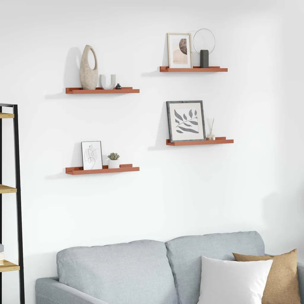 Maison Exclusive - Mensola a muro con ripiano 4 pezzi Rosso 40 x 9 x 3 cm Materiale ligneo