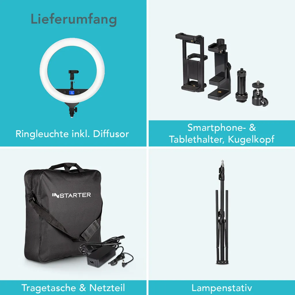 Kit Ring Light pour Streaming YouTube et Maquillage avec LED Bicolore