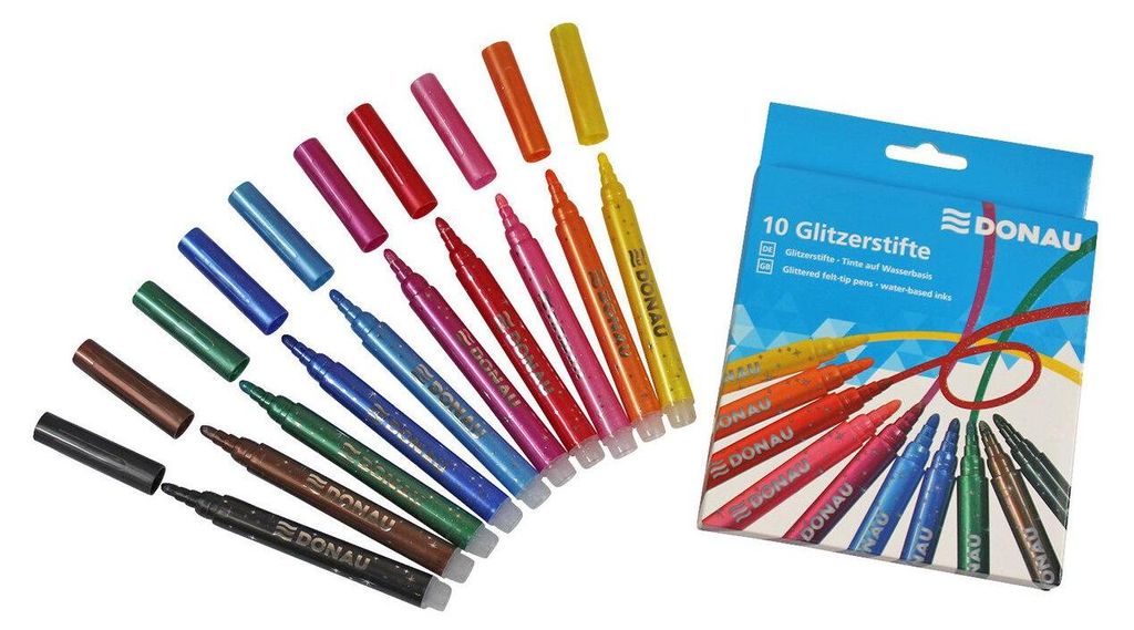 DONAU 5160000-99 Penne in fibra glitterate - confezione da Immagine del prodotto 