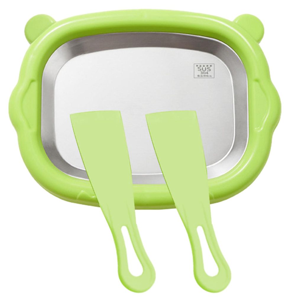 Tragbare Eiscremerollen-Maschine für Zuhause, Gefrierform aus Edelstahl mit 2 Spateln, BPA-frei, Eiscremerollen-Maschine, Gefrierform für Joghurt