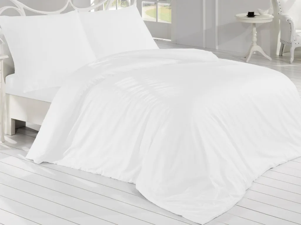 Parure Letto Satin Bianco 200x200: Morbidezza Francese e Federe 70x90
