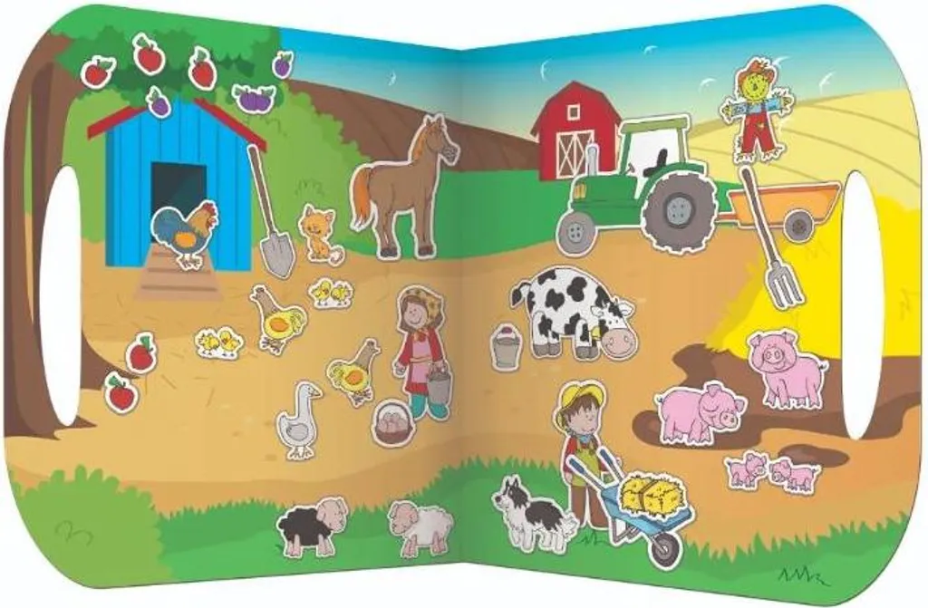 Autocollants réutilisables pour jouets thématiques de la ferme, 30cm