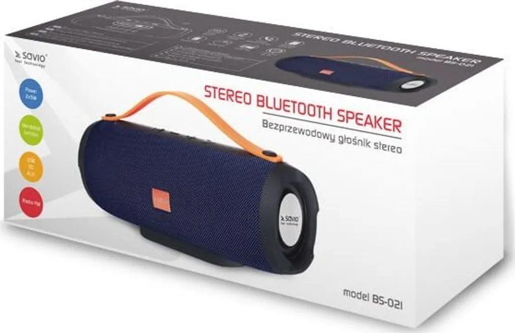 Cassa Bluetooth Party Savio BS-021 10W Blu - Suono Stereo Portatile - 2