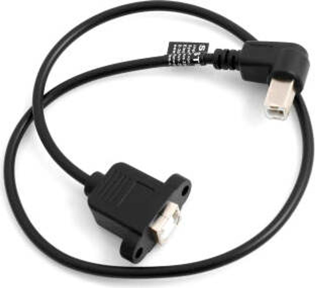 SYSTEM-S USB Typ B Stecker 90° Grad Winkel Rechtsgewinkelt auf USB B Eingang Panel Mount Stecker USB Kabel Verlängerungskabel 50cm