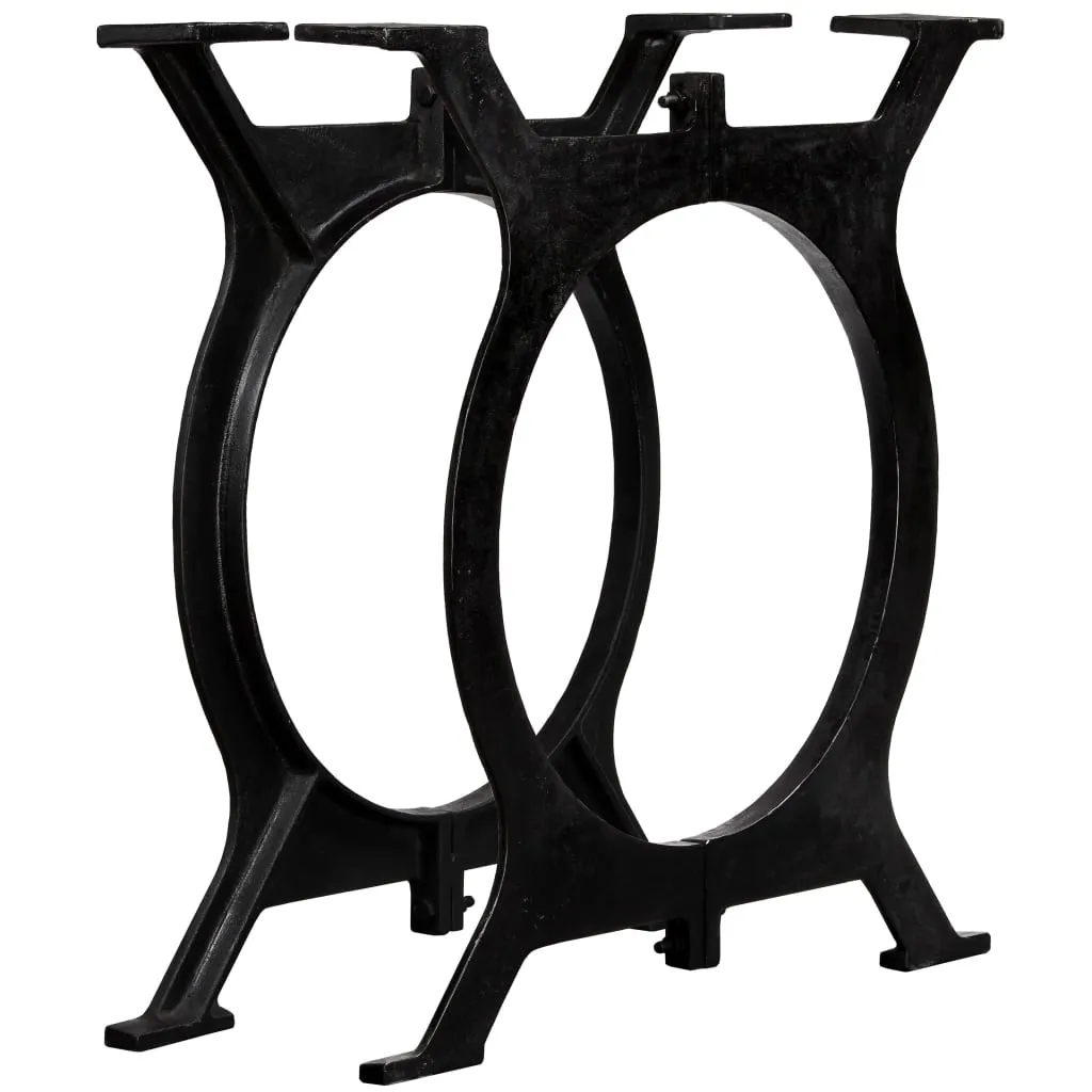Piètement en fonte robuste en forme de O pour table à manger - 2 pcs