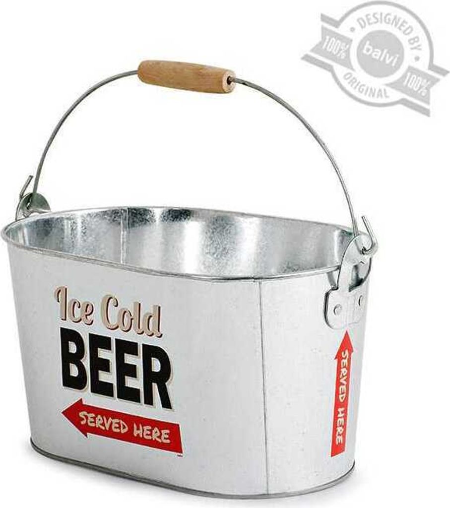 bierkühler Party Time 30 x 20 cm Metall silber
