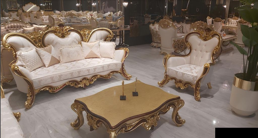 Sofagarnitur 3+1 Sitzer Couchtisch Gruppe Sofa Sessel Sofas Couch Stoff Garnitur