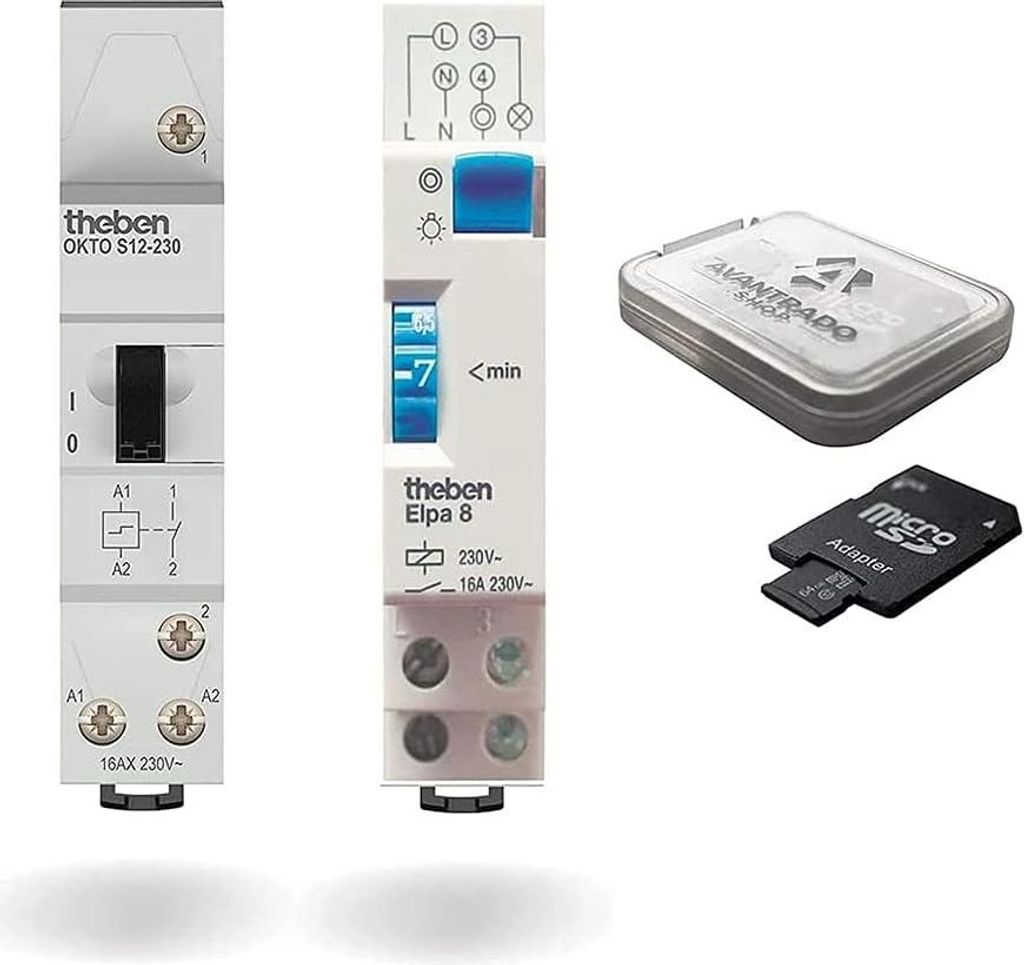 Theben Stromstoßschalter,Elektr. Treppenlichtzeitschalter,Micro SD Karte,Adapter