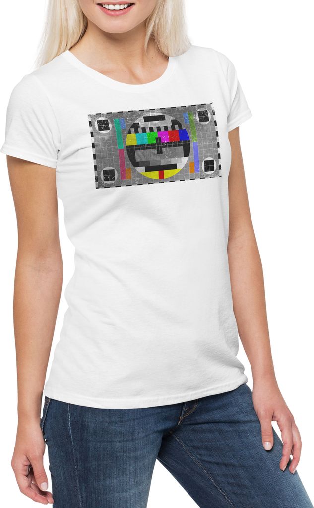 Urban Backwoods Test Picture Vintage II, Damen T-Shirt, Farbe: Weiß, Größe: L