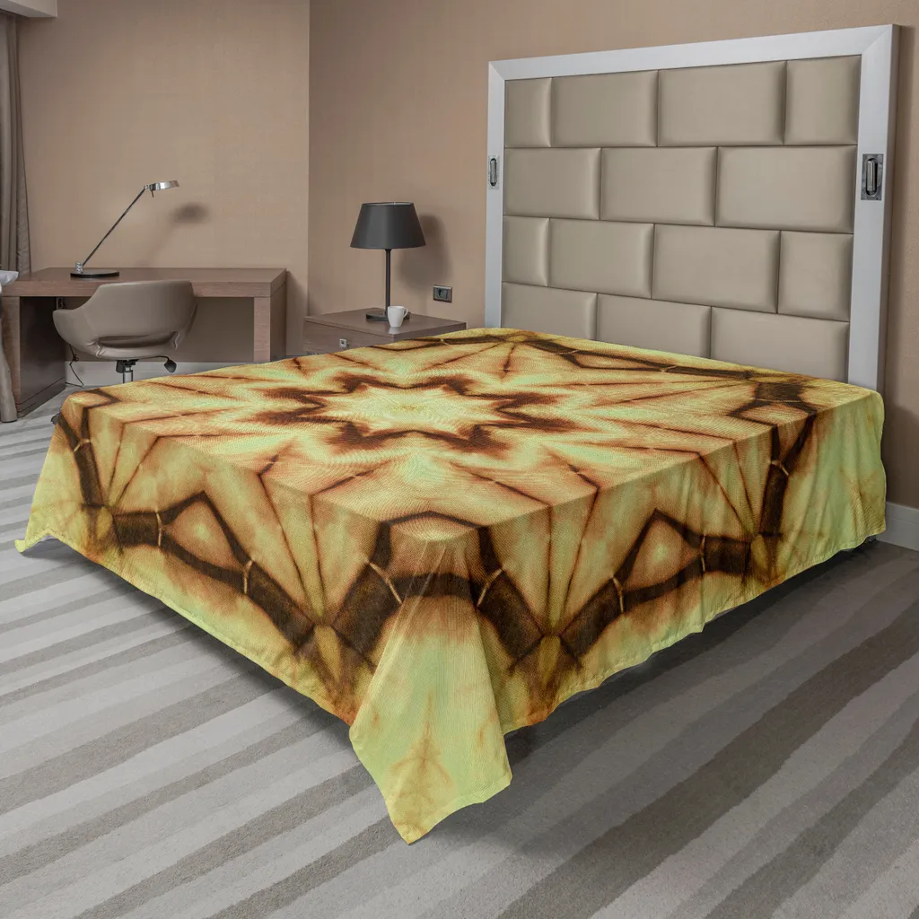 Lenzuolo Mandala Marrone Senape 244x205 ABAKUHAUS | Qualità Hotel
