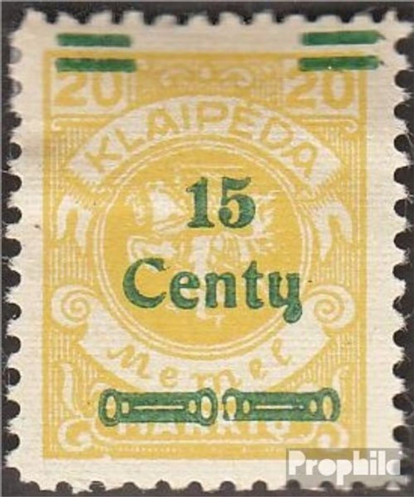 Briefmarken Memelgebiet 1923 Mi 207 mit Falz Aushilfsausgabe