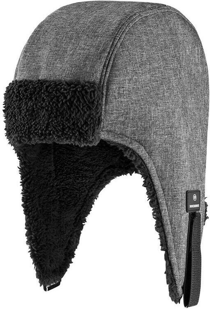 ROCKBROS Winterkappe Wintermütze Mit Ohrenklappen Fellmütze Warm Keine Kante Grau