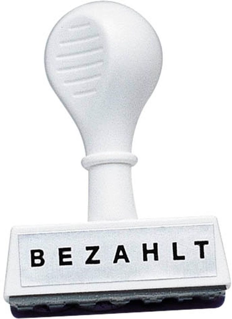 WEDO Textstempel BEZAHLT 1939 45mm Kunststoff weiß Produktbild 