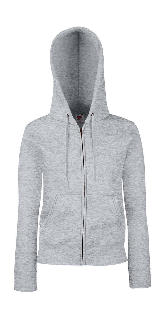 Fruit of the Loom Damen Premium Sweat Jacke Kapuzenpullover Hoodie, Größe:M (12), Farbe:Heather Grey