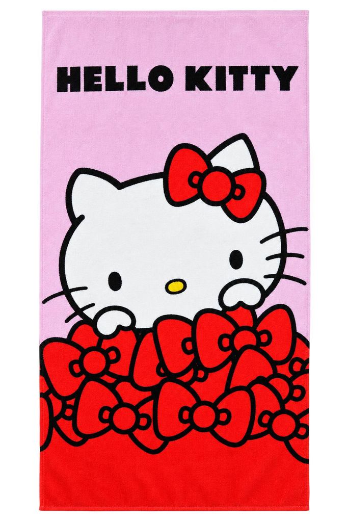 Hello Kitty Duschtuch Badetuch Strandtuch 90 x 170 cm / Produktbild  KI-generiertes Bild