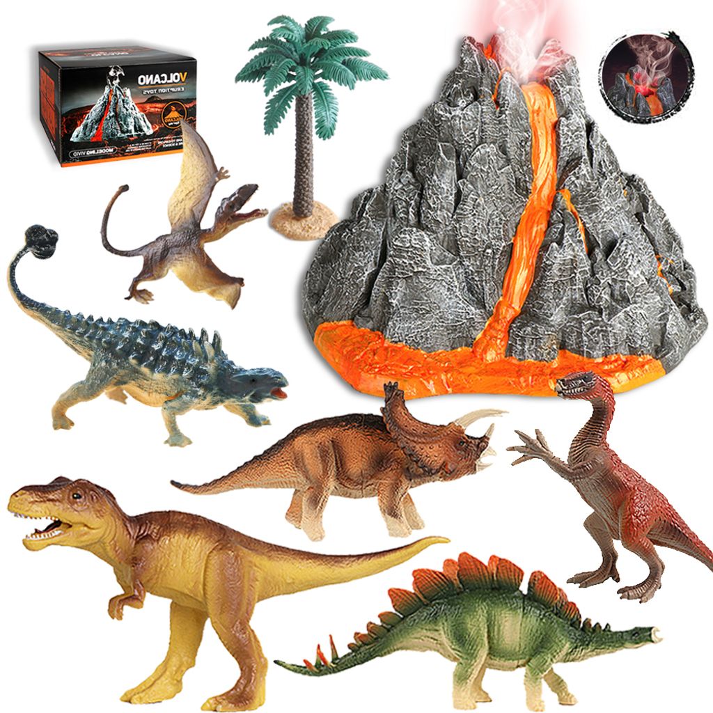 Vulkanausbruch Dinosaurier Spielzeug Set Realistische Dino Produktbild 